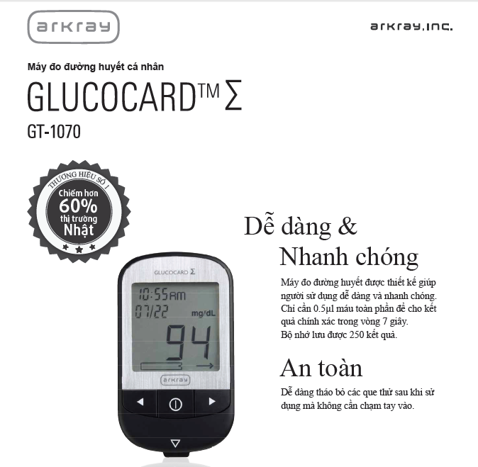 Máy đo đường huyết cá nhân Glucocard 